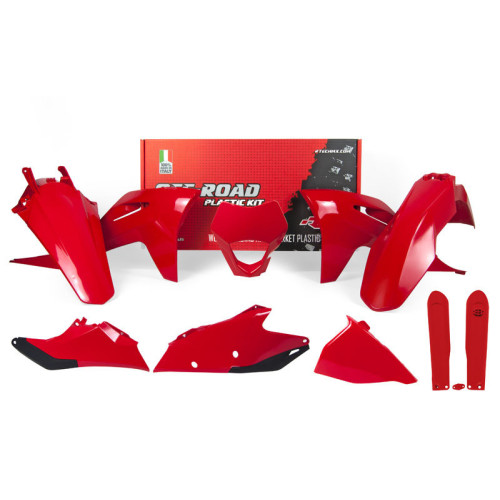 Kit de plástica RACETECH (7 pcs) - Rojo / Negro