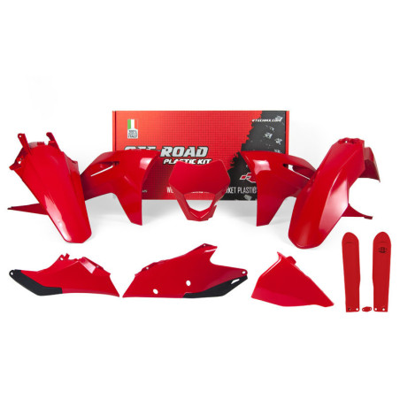 Kit de plástica RACETECH (7 pcs) - Rojo / Negro