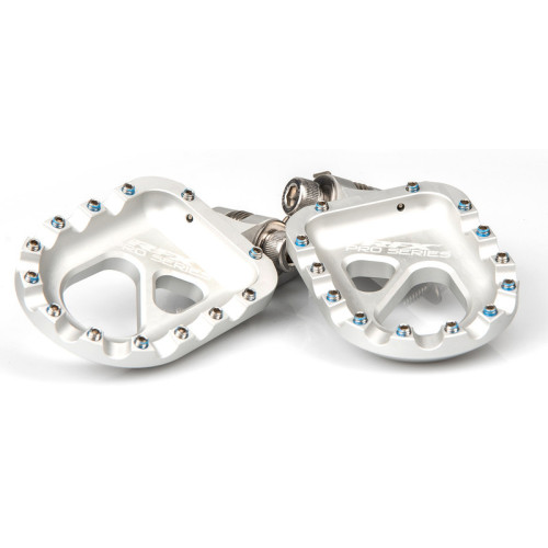 Estriberas RFX Pro Series Trials aluminio CNC - plata