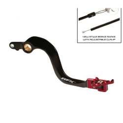 Pedal de freno trasero RFX Pro Series - punta plegable - negro/rojo