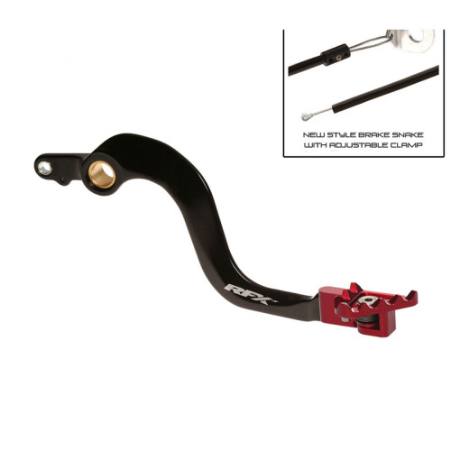 Pedal de freno trasero RFX Pro Series - punta plegable - negro/rojo