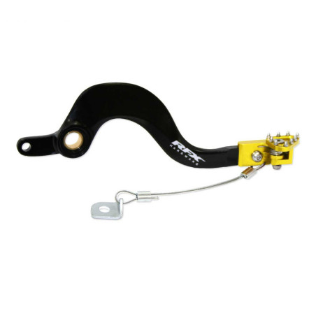 Pedal de freno trasero RFX Pro Series - punta plegable - negro/amarillo
