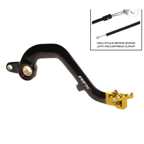 Pedal de freno trasero RFX Pro Series - punta plegable - negro/amarillo