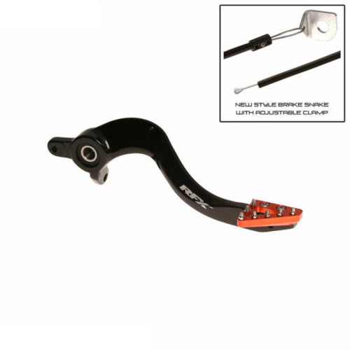 Pedal de freno trasero RFX Pro Series - punta fija - negro/naranja