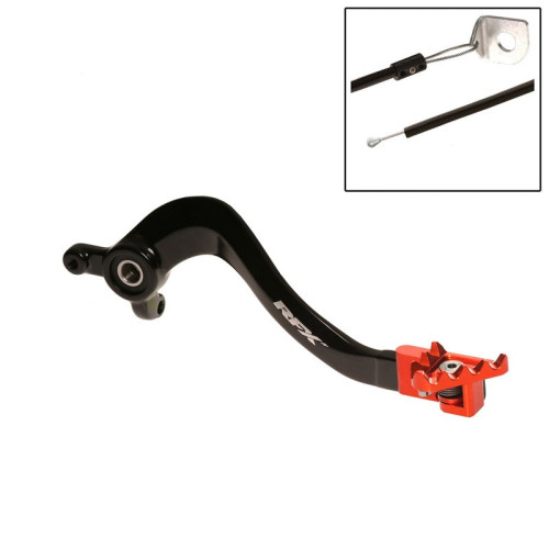 Pedal de freno trasero RFX Pro Series - punta plegable - negro/naranja