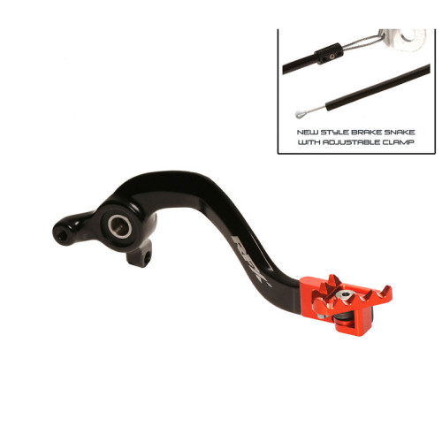 Pedal de freno trasero RFX Pro Series - punta plegable - negro/naranja