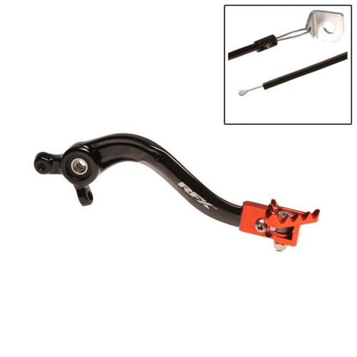 Pedal de freno trasero RFX Pro Series - punta plegable - negro/naranja