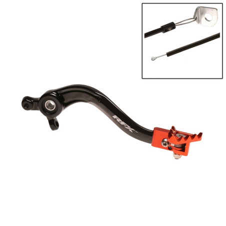 Pedal de freno trasero RFX Pro Series - punta plegable - negro/naranja