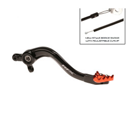 Pedal de freno trasero RFX Pro Series - punta fija - negro/naranja
