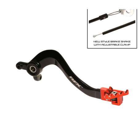 Pedal de freno trasero RFX Pro Series - punta plegable - negro/naranja
