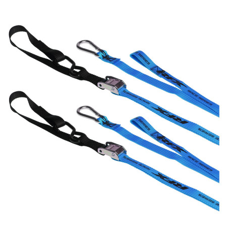 Correas de amarre RFX Race Series con bucle adicional y clip de mosquetón - azul/negro