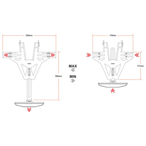 Portamatrículas HIGHSIDER pro Akron-RS - Ducati - sin luz trasera