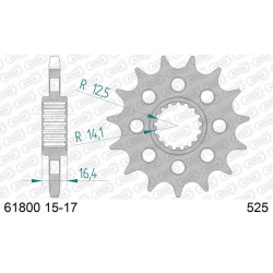 Piñón AFAM acero con goma anti-ruido 61800 - 525