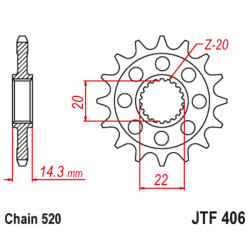 Piñón con goma anti-ruido JT SPROCKETS acero 406 - 520