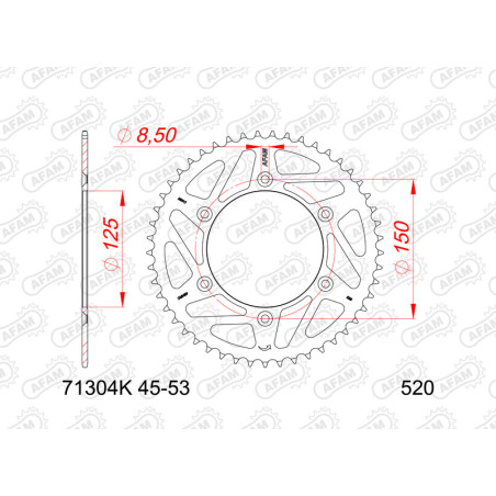 Corona AFAM acero estándar 71304K - 520