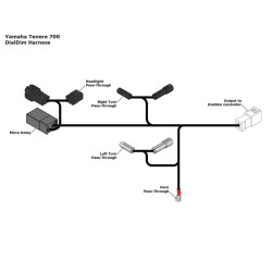 Adaptador de cableado DENALI Plug & Play DialDim - Yamaha Ténéré 700 2