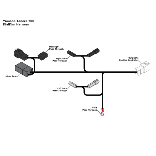 Adaptador de cableado DENALI Plug & Play DialDim - Yamaha Ténéré 700