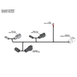 Adaptador de cable DENALI Plug & Play DialDim - Kawasaki KLR 650 2