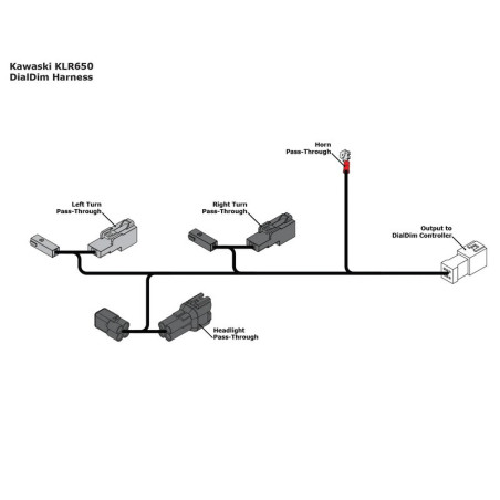 Adaptador de cable DENALI Plug & Play DialDim - Kawasaki KLR 650