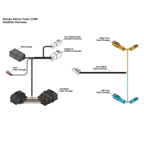 Adaptador de cableado DENALI Plug & Play DialDim - Honda Africa Twin 1100