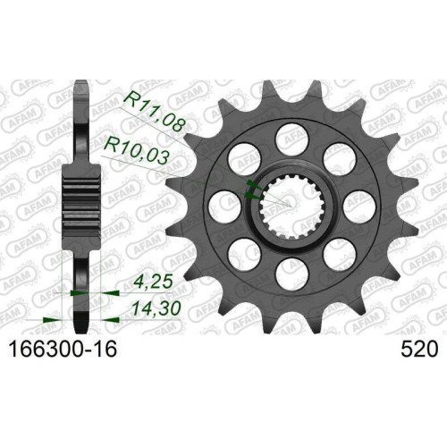 Piñón AFAM acero estándar 166300 - Paso 520