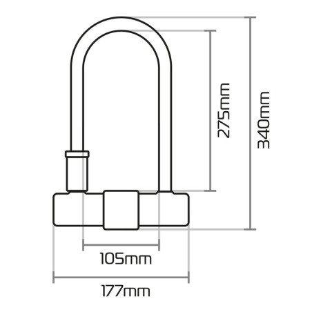 Candado U OXFORD Magnum con soporte - 177x340mm - Certificado ART4 / Sold Secure Gold / FG SBSC