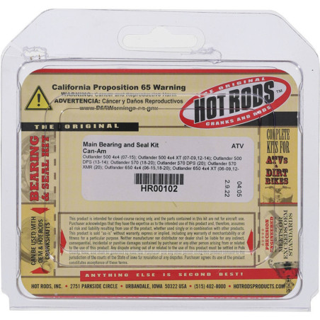 Kit de rodamientos y retenes de cabeza de biela HOT RODS - Outlander