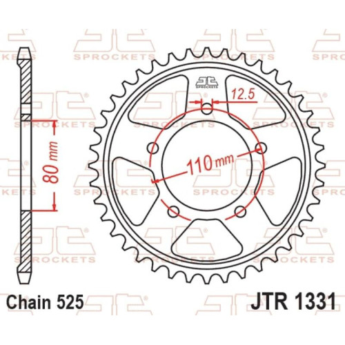 Corona JT SPROCKETS acero estándar - Paso 525