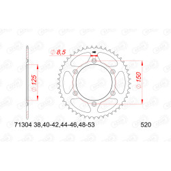Piñón AFAM acero con goma anti-ruido 73303NR - 520