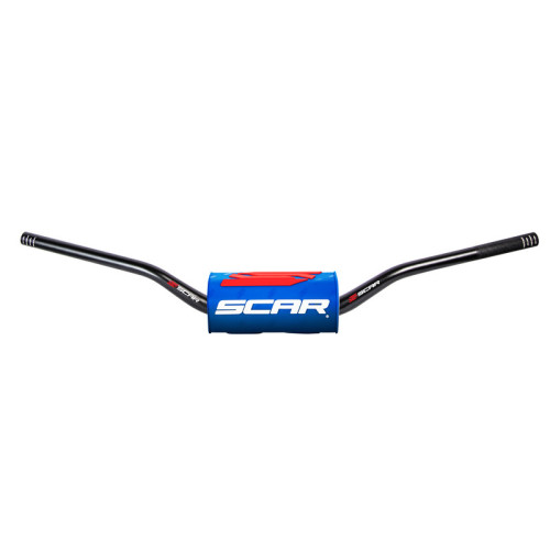 Manillar SCAR O² Low 65/85 Ø28,6mm - Negro / Protector azul