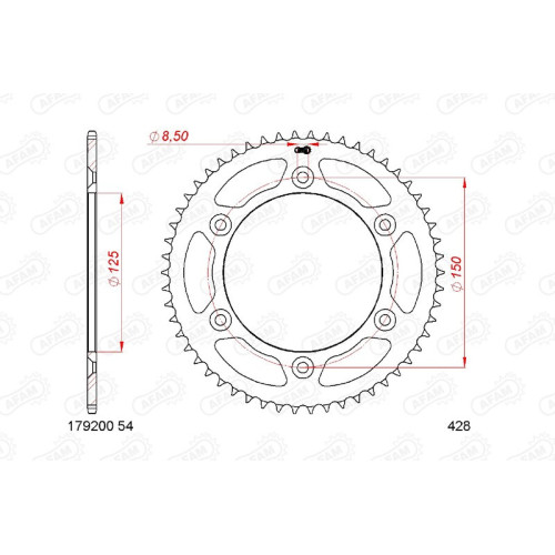 Corona AFAM acero estándar 10201 - Paso 428