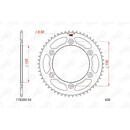 Corona AFAM acero estándar 10201 - Paso 428