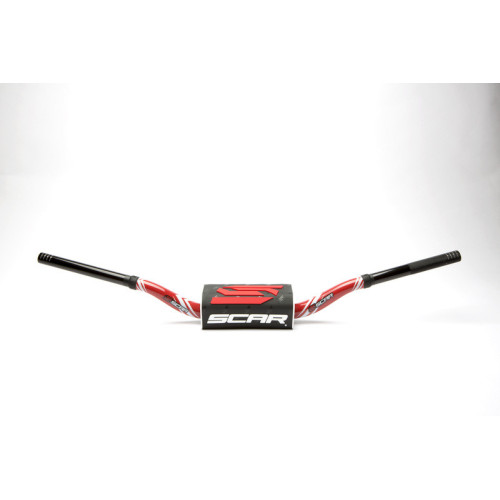 Manillar SCAR O² Color RC High Mini 65/85 Ø28,6mm - Rojo / Protector negro