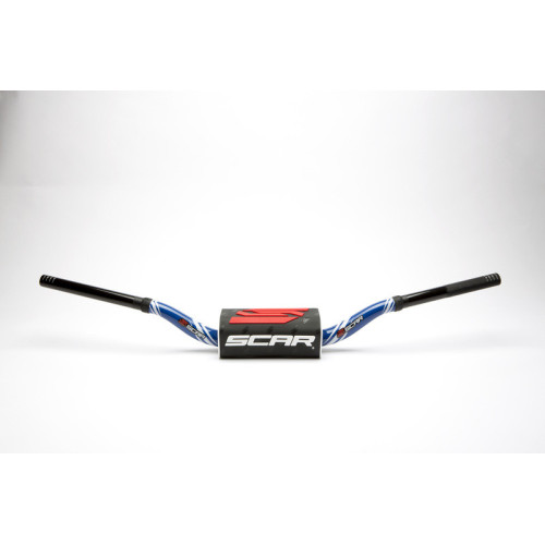 Manillar SCAR O² Color Low 65/85 Ø28,6mm - Azul / Protector negro