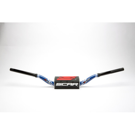 Manillar SCAR O² Color Low 65/85 Ø28,6mm - Azul / Protector negro