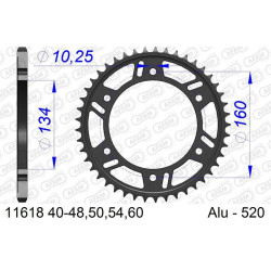 Corona AFAM aluminio 11618K - Paso 520