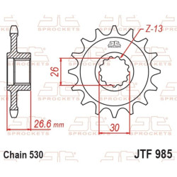 Piñón con goma anti-ruido JT SPROCKETS acero 985 - 530