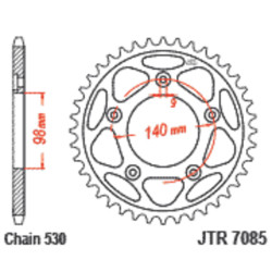 Corona JT SPROCKETS acero estándar 7085 - Paso 530