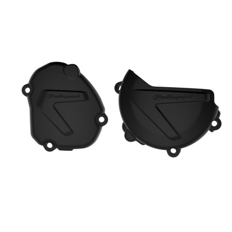 Tapas de embrague y encendido POLISPORT negro - Yamaha YZ125