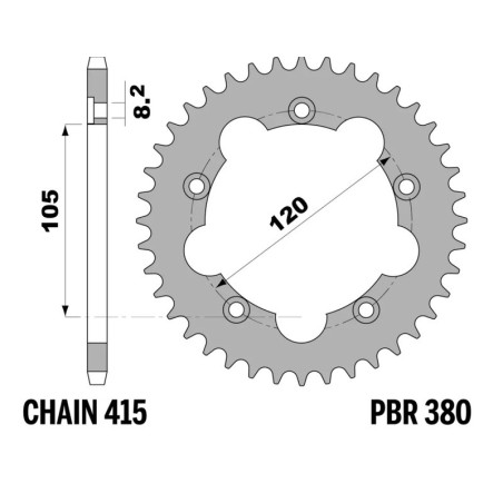Corona PBR acero estándar - 415