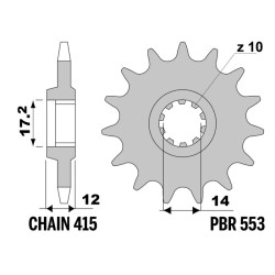 Piñón PBR acero estándar - 415