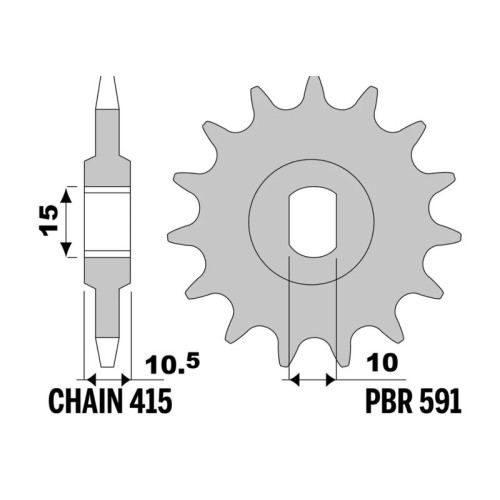 Piñón PBR acero estándar - 415