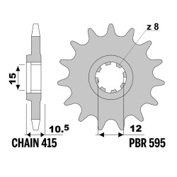 Piñón PBR acero estándar - 415