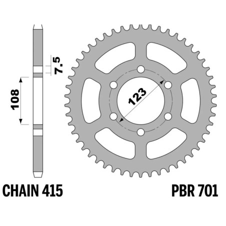 Corona PBR acero C45 estándar 701 - 415