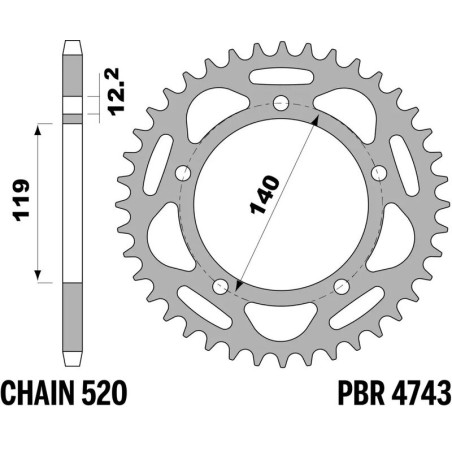 Corona PBR acero C45 estándar 473 - 520