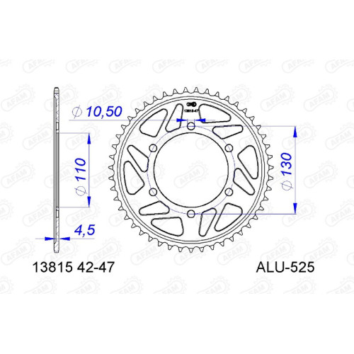 Corona AFAM aluminio 13815K - Paso 525
