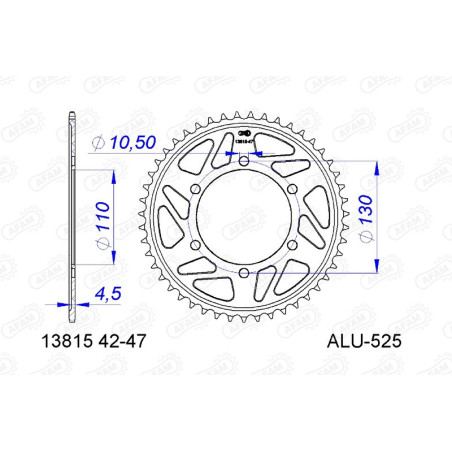 Corona AFAM aluminio 13815K - Paso 525
