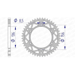 Corona AFAM aluminio 15206K - Paso 520