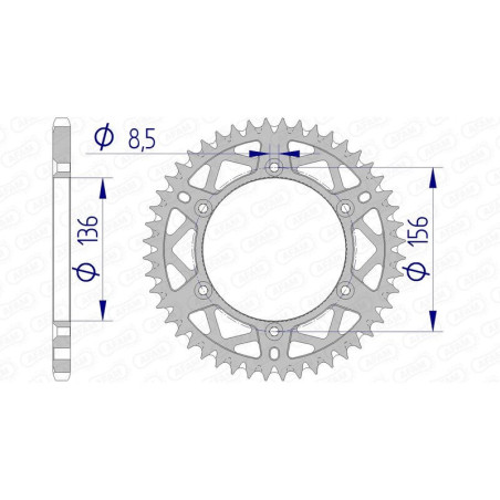 Corona AFAM aluminio 15206K - Paso 520