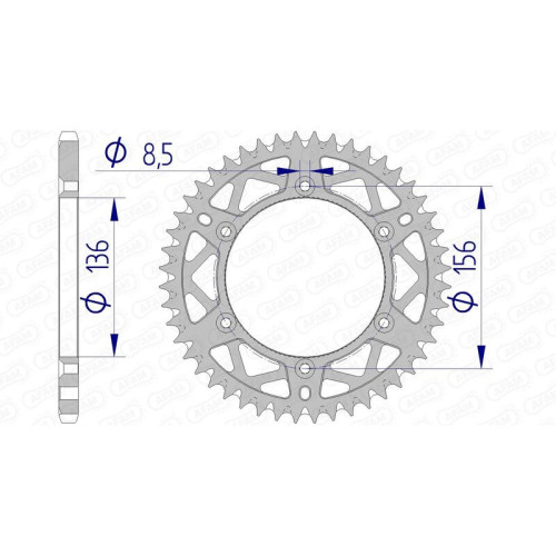 Corona AFAM aluminio 15206K - Paso 520